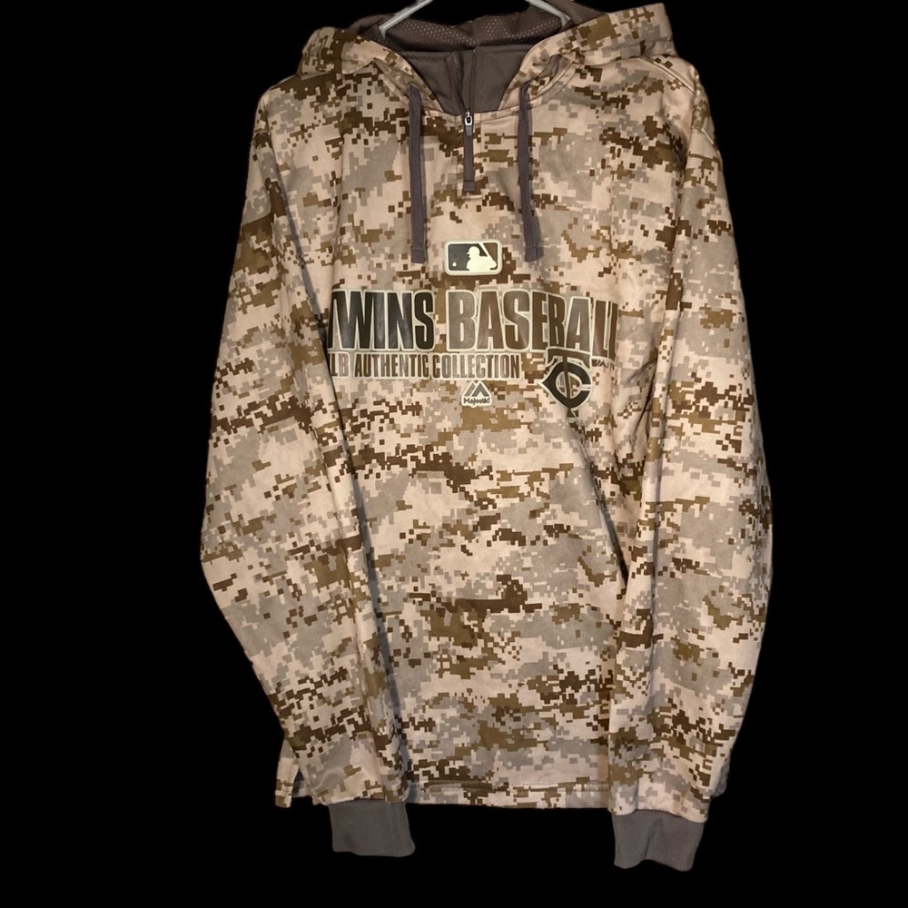 Minnesota Twins Majestic Authentic Digital Desert Camo MLB Hoodie SZ:M